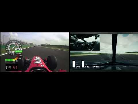 Ferrari F2004 F1 vs. Koenigsegg Jesko Absolut 0-300 km/h Acceleration Comparison 