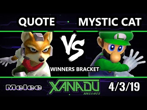 S@X 296 SSBM - Quote (Fox) Vs. Mystic Cat (Luigi) - Smash Melee Winners Round 2
