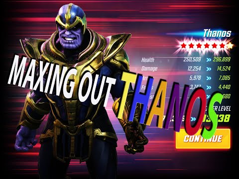 MARVEL Strike Force - Maxing Out THANOS! Preparing For The Black Order! G14, T4s, and 6RS