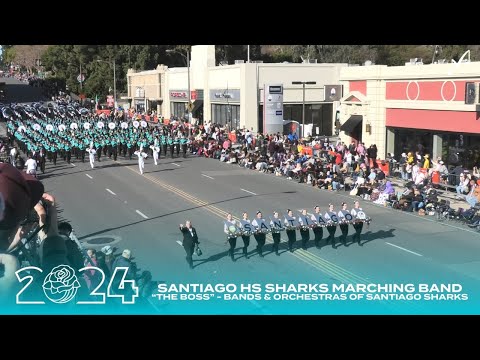 Santiago HS "The BOSS" Sharks Marching Band - 2024 Pasadena Rose Parade