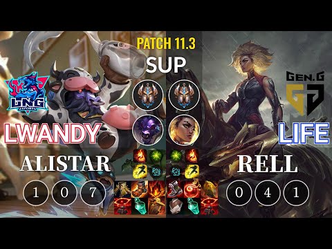 LNG lwandy Alistar vs GEN Life Rell Sup - KR Patch 11.3