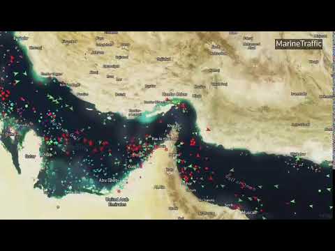 Vessel tracker showing traffic in Strait of Hormuz