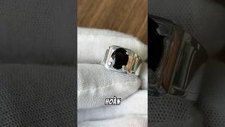 Nhẫn Bạc Nam Đá Sapphire Đen Bích Tự Nhiên – Lịch Lãm & Bí Ẩn Thu Hút Mọi Ánh Nhìn