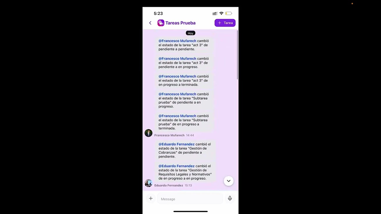 Usando la función de chat del canal