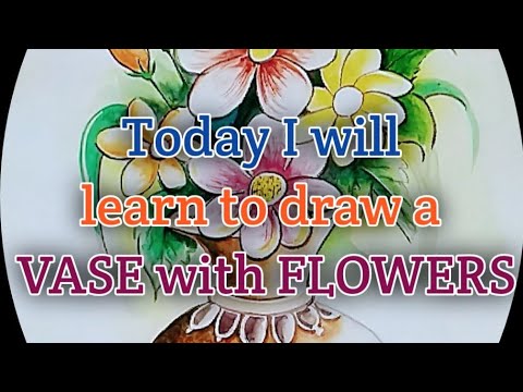 Today I will learn to draw a vase with flowers. #drawing #kmk #vase# flowers#
