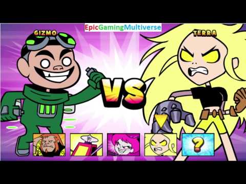 Terra VS Gizmo In A Cartoon Network Teen Titans Go! Jump Jousts Battle / Match / Fight