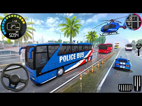 City Police Bus Simulator 3D Games - US Police Bus Transport Prison Games 2024 - Andriod Gameplay