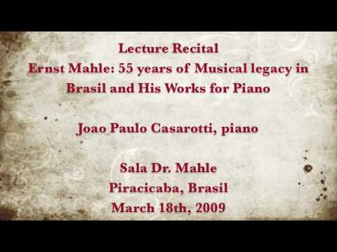Ernst Mahle- Lecture Recital