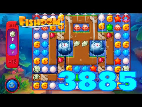 Fishdom Level 3885 HD Walkthrough | 3 - match puzzle game | gameplay | android | GameGo Game | IOS