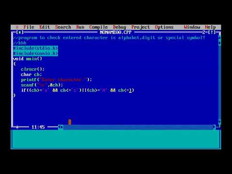13_alpabet,digit or special character turbo c