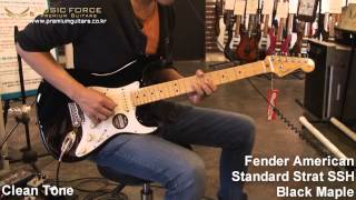Video thumbnail for Fender American Standard Strat SSS Black Maple Demo by Music force by Music Force Official