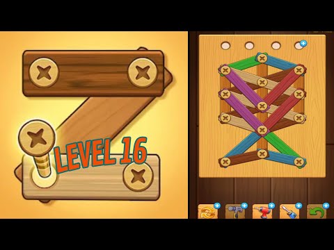 🏅 SCREW PUZZLE: Wood Nut & Bolt 🤪 Level 16 🧩 Gameplay Walkthrough