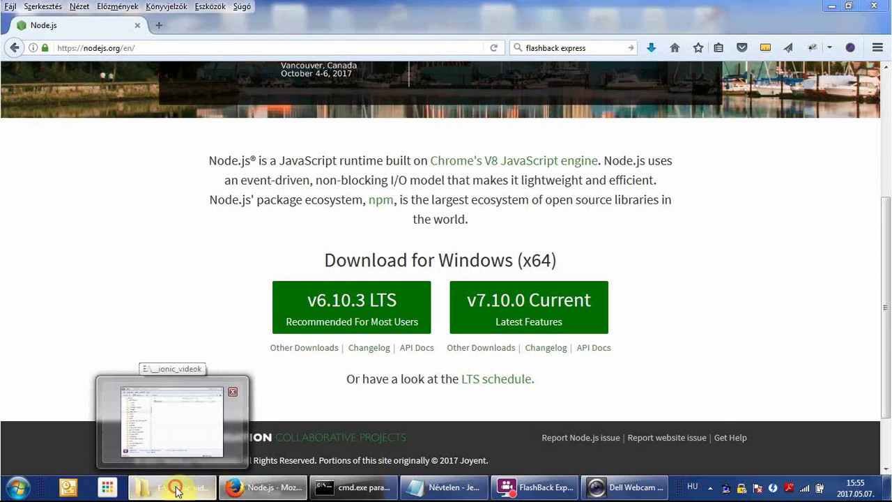 ionic 2 - mobile application development - 1 part: Install NodeJs