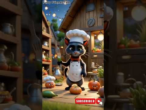 Cute Cat is cooking food for Rabbit and Rat | Cat is dancing and cooking #shortsvideo #viralvideo