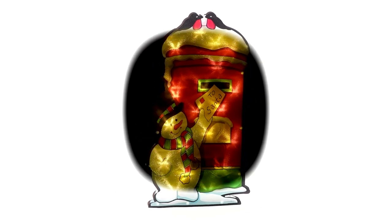 Snowman Post Sign Christmas LED Light Silhouette