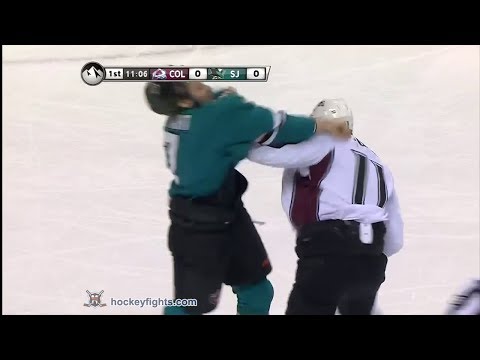 Jamie McGinn vs Brad Stuart Dec 23, 2013