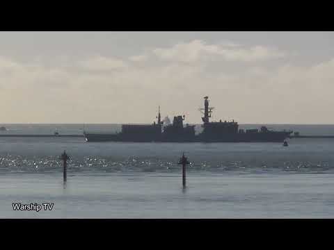 HMS IRON DUKE F234 IN PLYMOUTH SOUND DEPARTING DEVONPORT 12-2-24