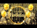 1 HOUR Happy Birthday Song Gold Theme Backdrop Background