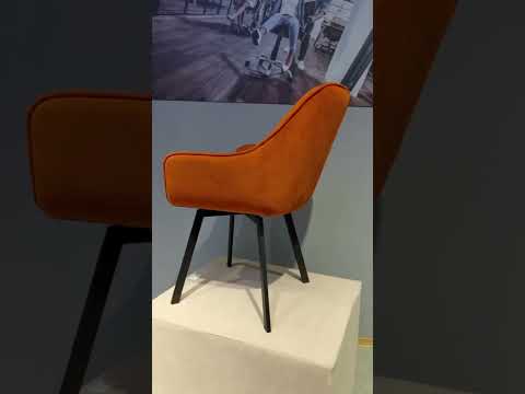 Кухонный стул 252 М поворотный, микровелюр B22 grey, ножки белые в Черкесске - видео 4