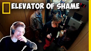 xQc Reacts To Elevator of Shame  Crowd Control