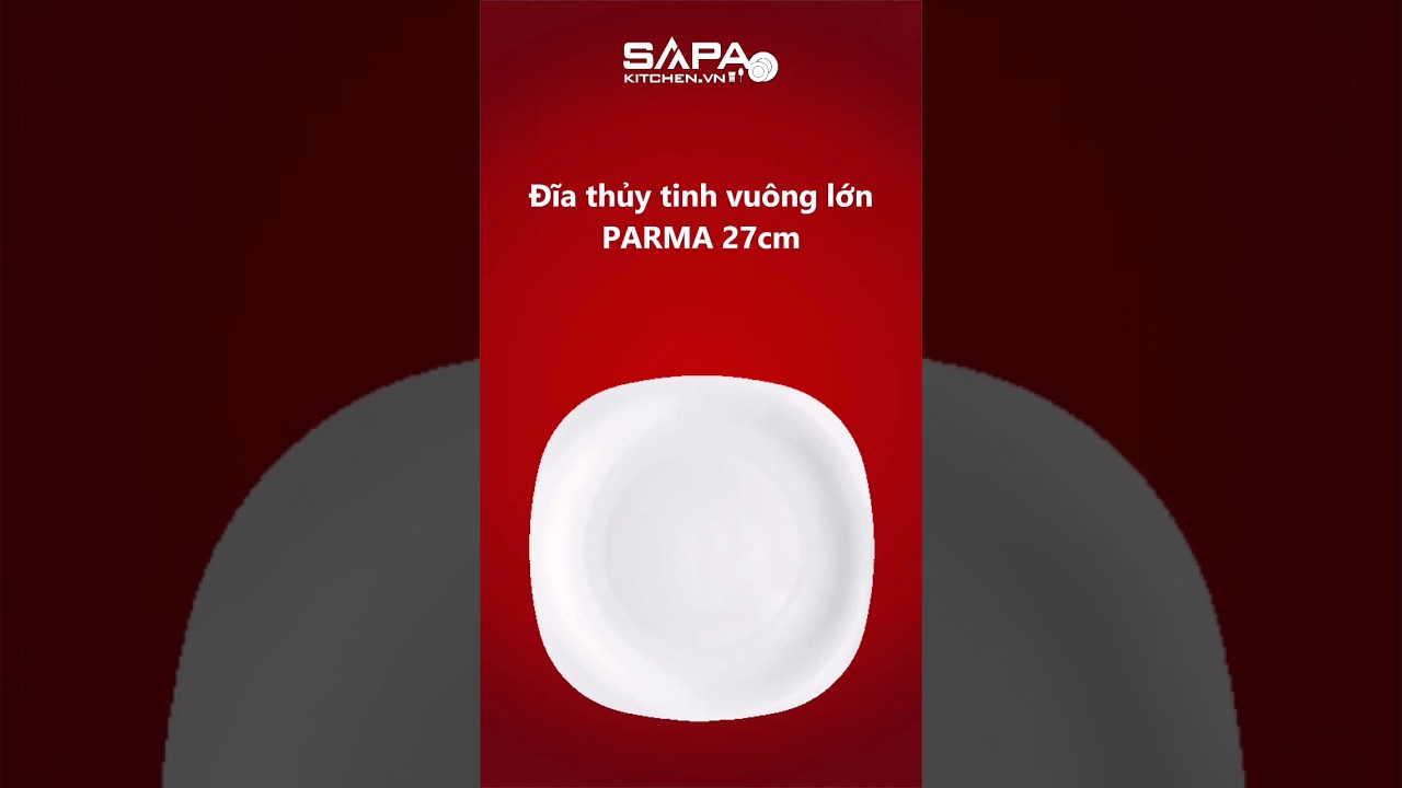 Đĩa thủy tinh vuông lớn Parma 27 cm