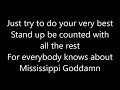 Nina Simone  Mississippi Goddamn Lyrics - Mississippi Freedom Movement Nina Simone  Mississippi Goddamn Lyrics