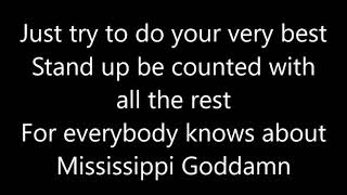 Nina Simone  Mississippi Goddamn Lyrics