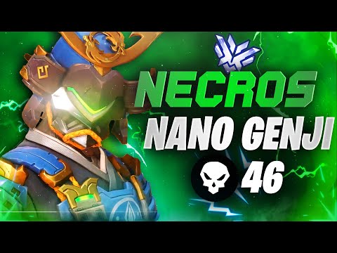 Necros Nano Genji God - 46 elims! POTG! [ Overwatch Season 27 Top 500 ]