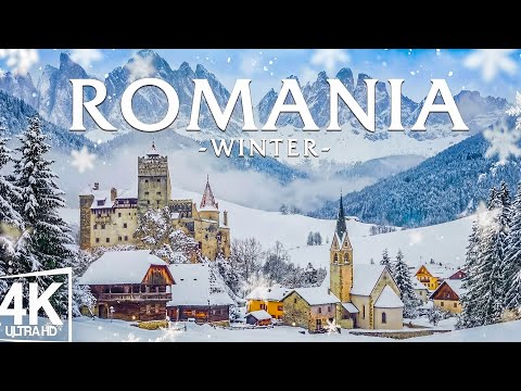 Winter in Romania 4K ❄️ Carpathian Mountains, Snowy Forests & Villages With Calm Ambience