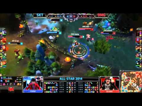 SKT T1 Faker Orianna amazing mechanics - SKT T1 vs OMG - All Star 2014 - League of Legends