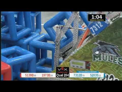 2015 VRC Tech Q204 - 5139B 1973B vs 7312B 5203S - 53 to 71 - VEX Worlds 2015 - Technology Division