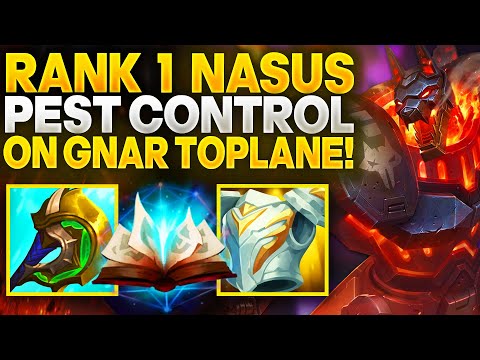 Rank 1 Nasus pest control exterminating Gnar top! | Carnarius | League of Legends