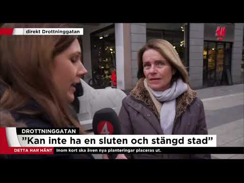 Större betonglejon på plats på Drottninggatan efter terrordådet - Nyheterna (TV4)