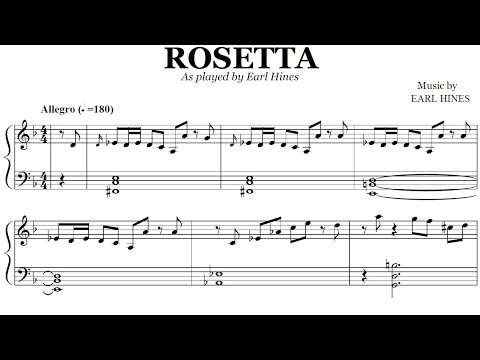 Earl Hines - Rosetta | Audio Transcription