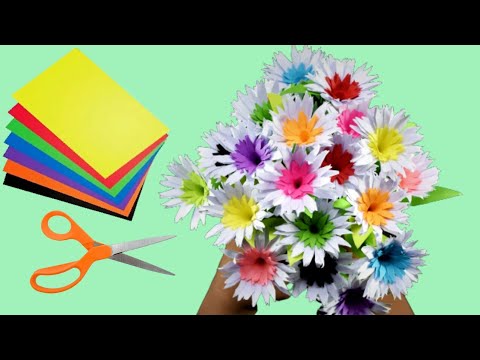 How to make Flowers with Paper | Diy Multi Color Flowers | Home Decor idea