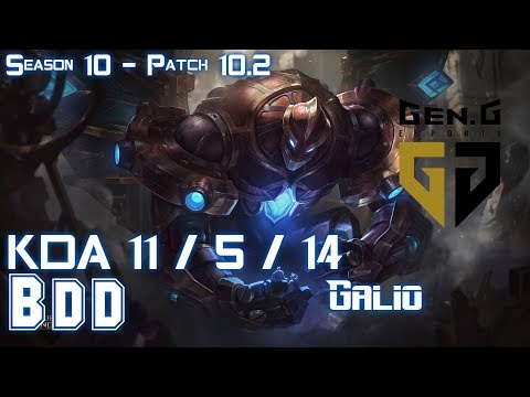 Gen BDD GALIO vs FIZZ Mid - Patch 10.2 KR Ranked