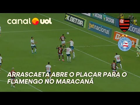 FLAMENGO X BAHIA: COM BELO GOL DE CABEÇA, ARRASCAETA MARCA GOLAÇO PARA O FLAMENGO NO MARACANÃ