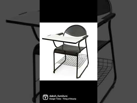 Brown Wooden Writing Arm Chair