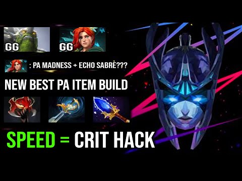 MAX SPEED = MORE CRIT 6Min Mask of Madness 200 IQ PA Build with Echo Sabre Double Attack DotA 2