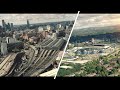 Manchester Cinematic Drone Footage EAST Piccadilly Train Station And Etihad Stadium Drone 4k
