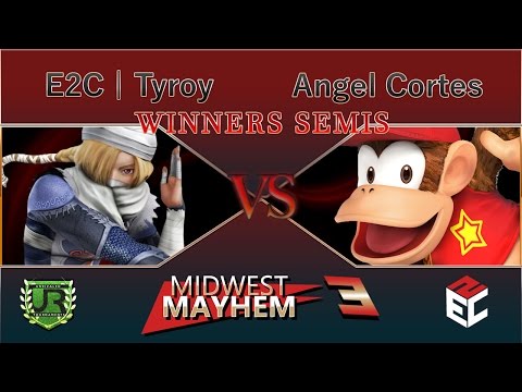 Midwest Mayhem 3  WINNERS SEMIS - E2C | Tyroy (Sheik, Meta Knight) vs Angel Cortes (Diddy Kong)