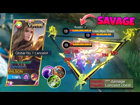 Global Lancelot 1 VS 5 SAVAGE!! | PERFECT Aggressive Gameplay!🔥 - MLBB