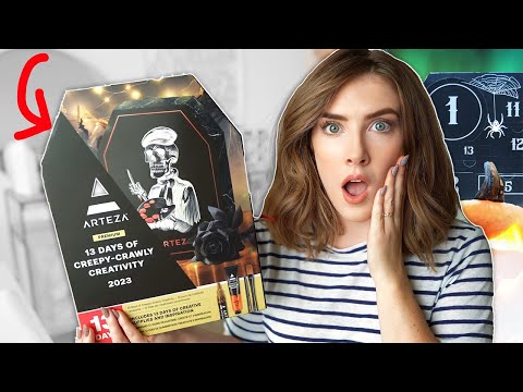 I Tried a $50 ART Calendar for HALLOWEEN?! *supplies behind every door*