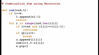 Recursion 2( Combinational list Sum)