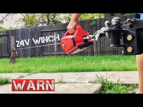 WARN Cordless PullzAll 24V Cordless Winch Testing out on Stump Removing