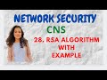 28 RSA Algorithm Asymmetric Key Cryptography CNS Cns Cryptography Rsa Jntu Btech