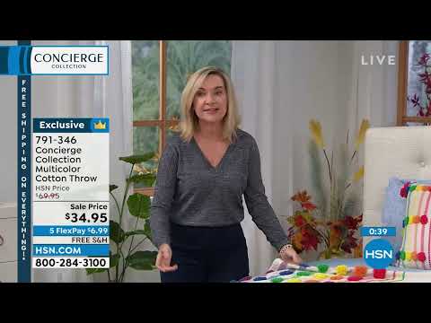 Concierge Collection Multicolor Cotton Throw