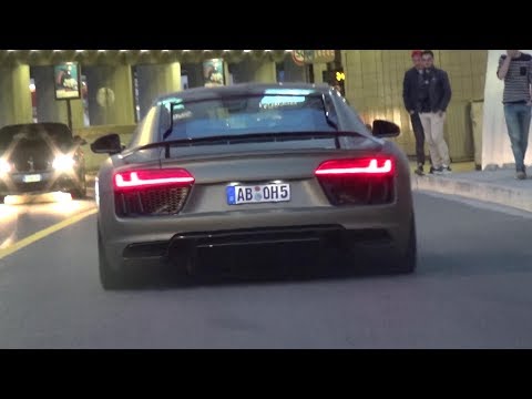 Audi R8 V10 Plus with Capristo exhaust - LOUD REVS And Accelerations in Monaco