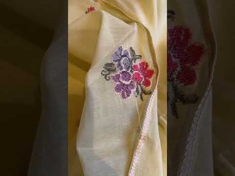 Machine Embroidered Cotton Mulmil Unstitched Suit Set