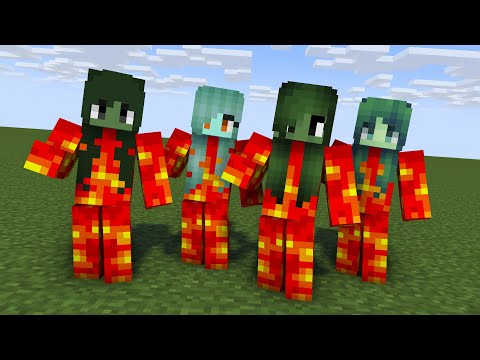 MONSTER SCHOOL : SKIRRI FIRE ZOMBIE SISTERS PRETTY - MINECRAFT ANIMATION